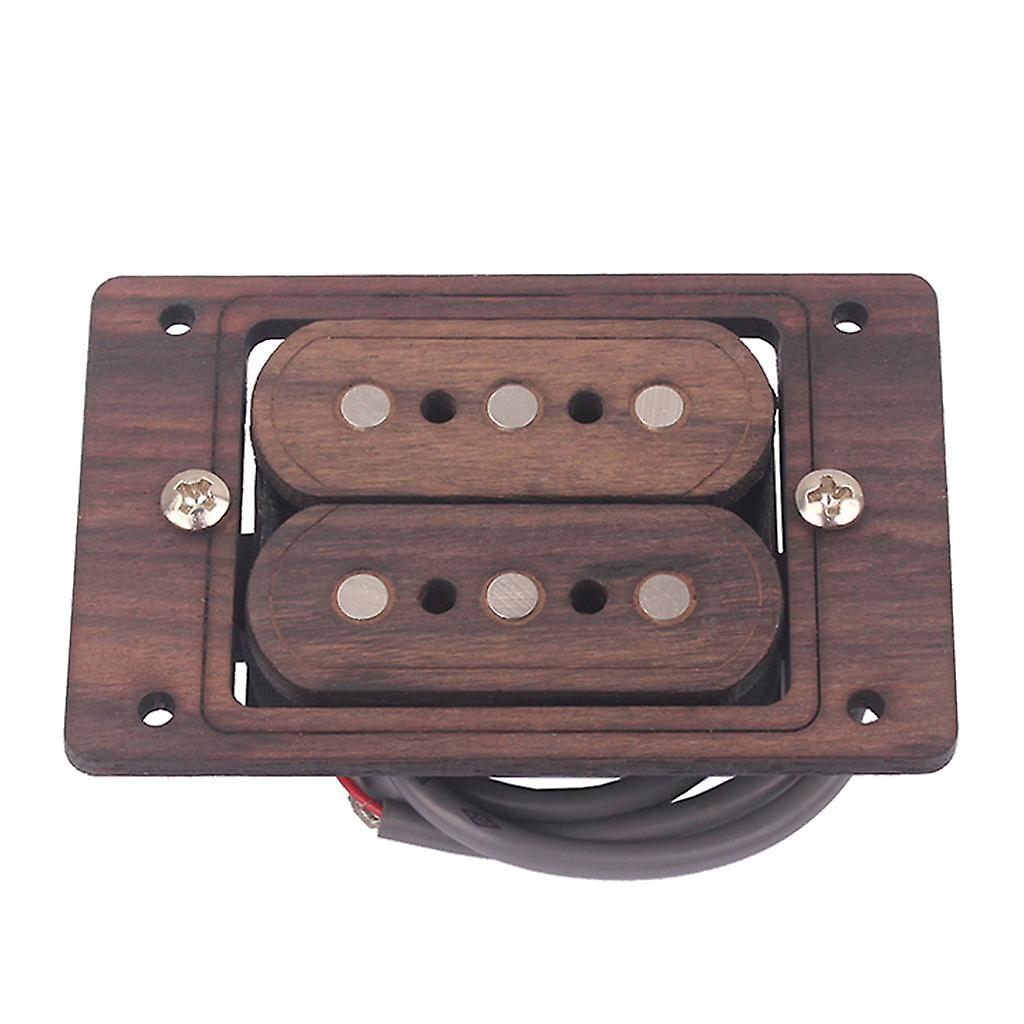 Hand Wound Humbucker Set, Rosewood 3 Strings Pickup for Cigar Box Guitar