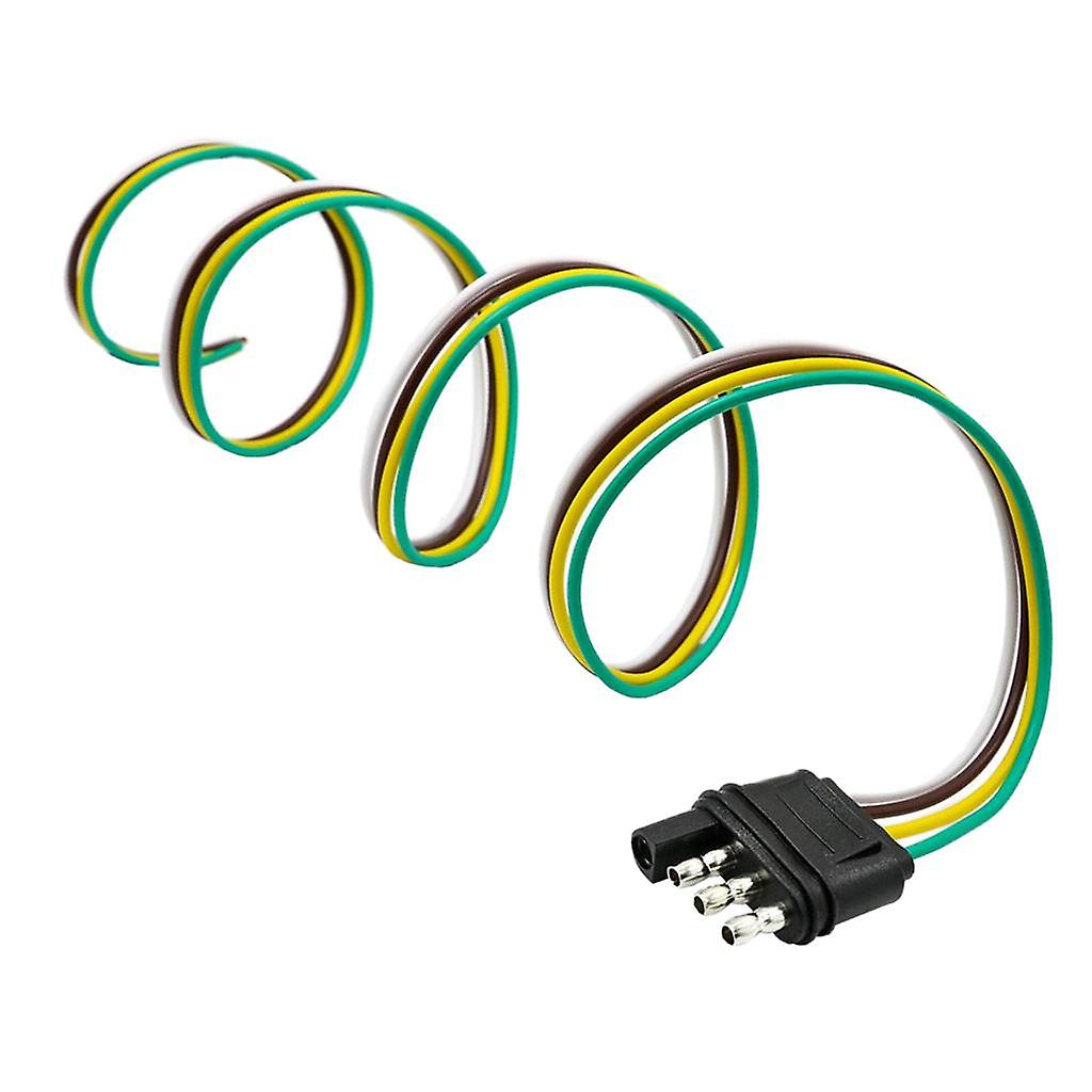 4Way Flat Trailer Wire Harness Extension Connector Socket W/ 36'' Cable - US