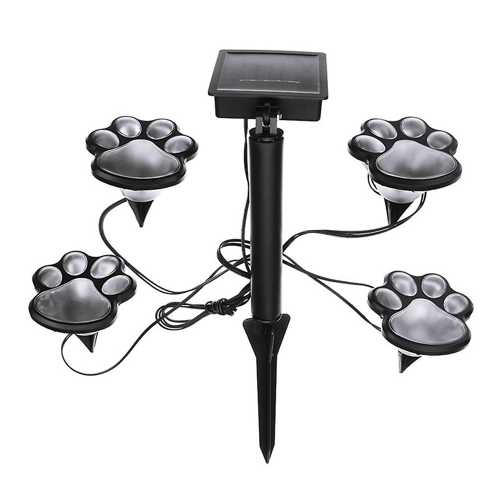 Solar Power Led Dog Paw Print Lights - 4 Pack For Outdoor Garden Path
