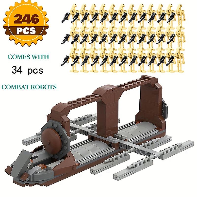 246pcs Robot Platoon Attack Craft Soldier Vehicle Transport Ship Movie Series Building Block With 34 Robot Soldiers For Children Boy Toy Gift