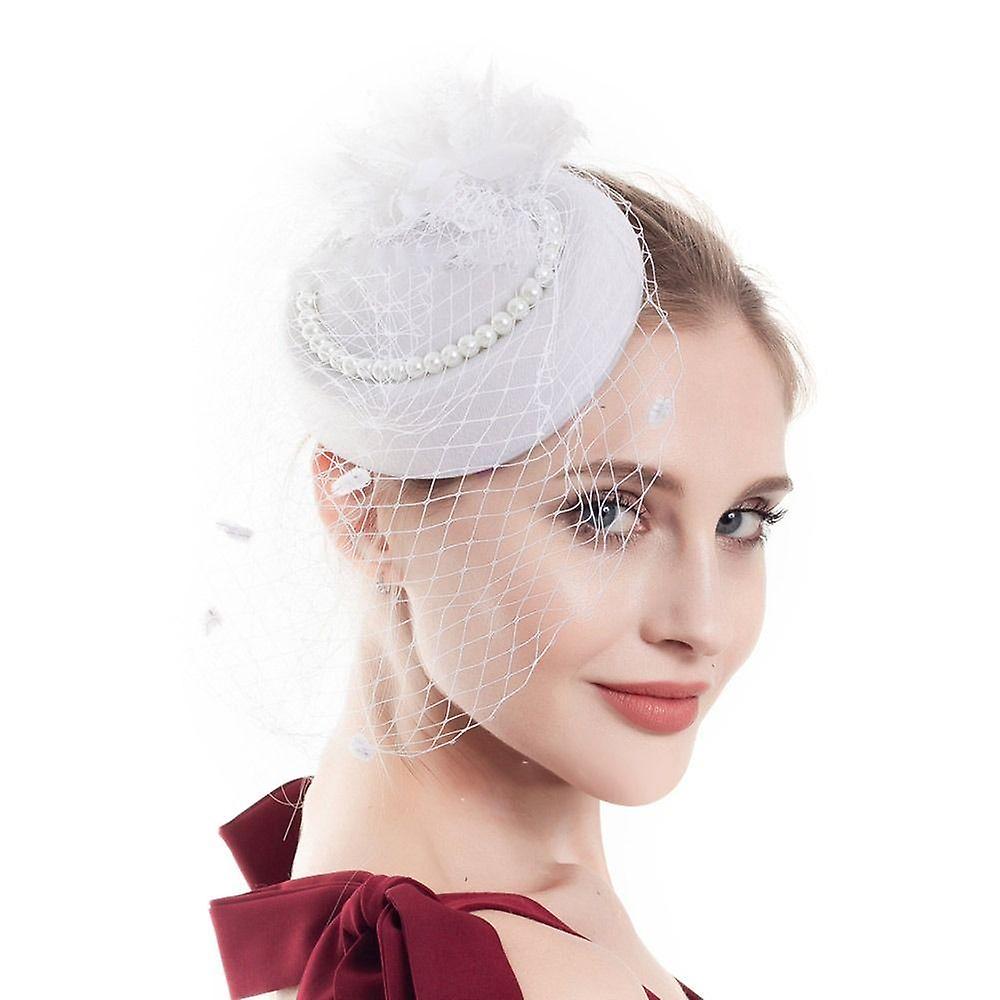 Elegant Women Ladies  Hat Feather Headband Clip Fascinator Veil Wedding Party Royal Ascot Hair sorie
