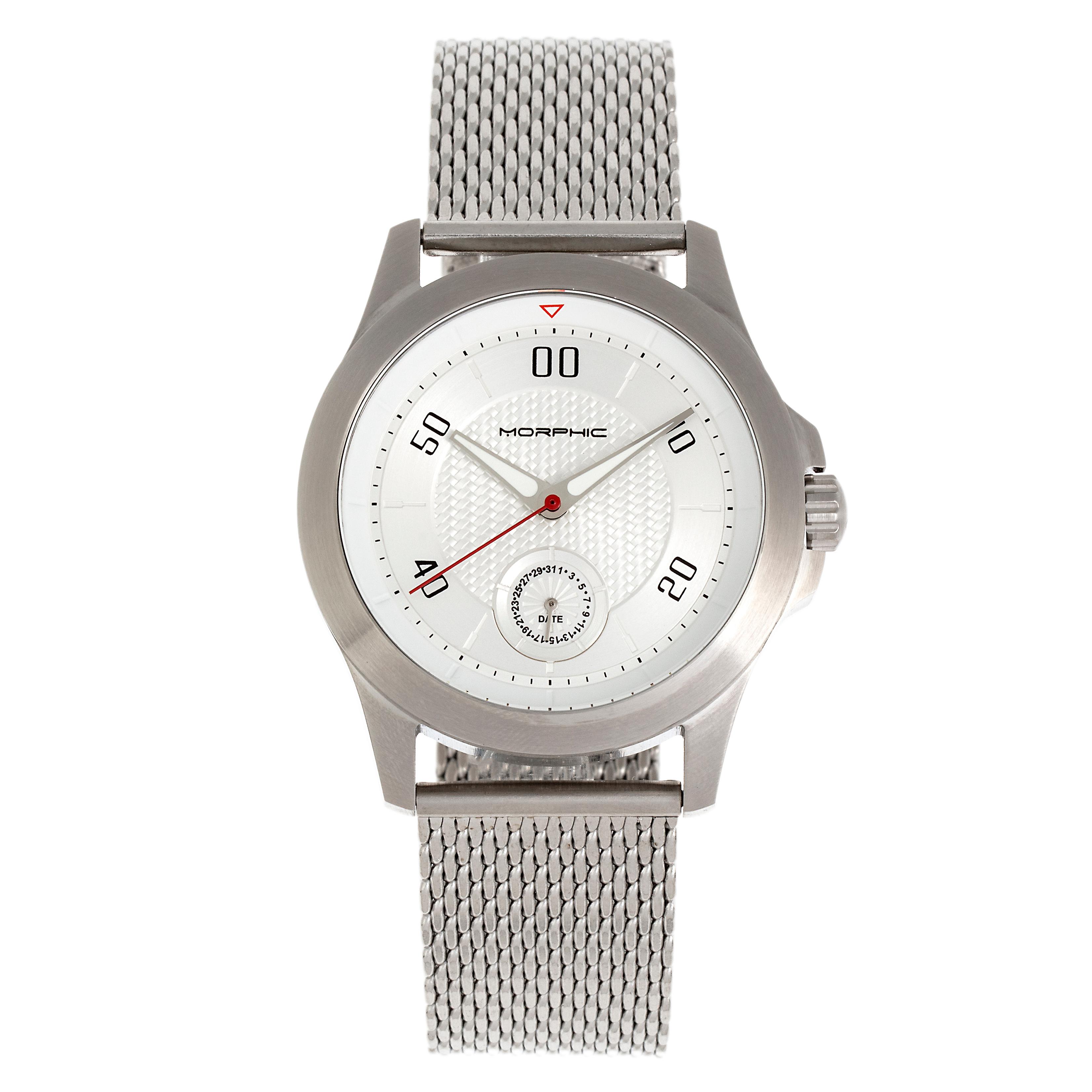 Morphic M80 serie armband klocka w/datum-silver/vit