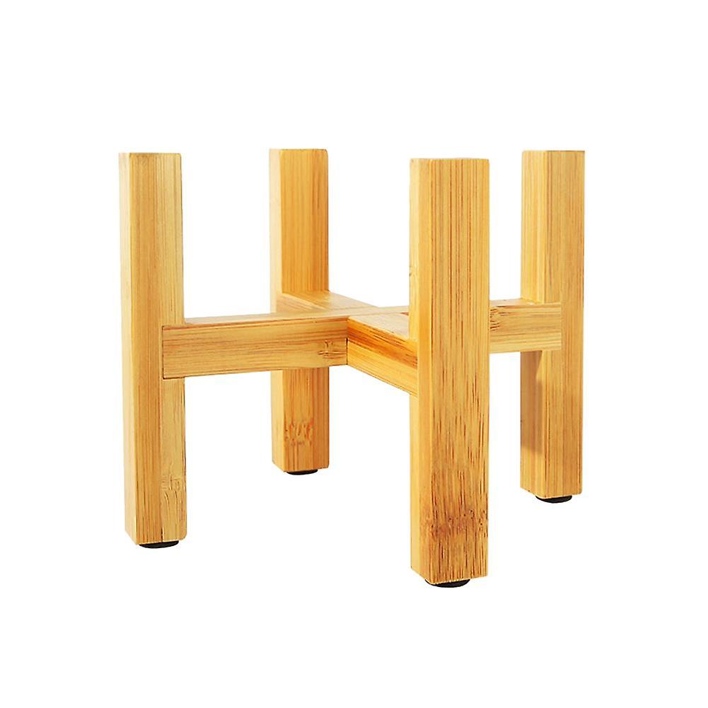 ZHOUBA Pot Tray Wood Stable Anti-deformed Anti-crack Four Feet Pot Rack for Home