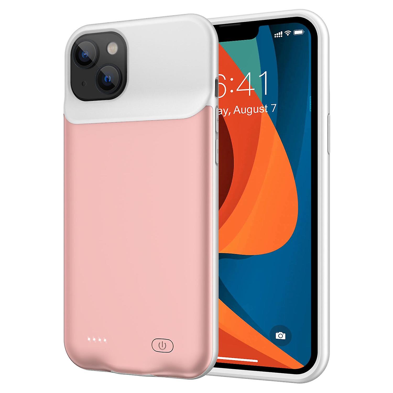 For iPhone 14 7000mAh Battery Case with LED Indicator Portable Charging Case Power Bank Phone Case