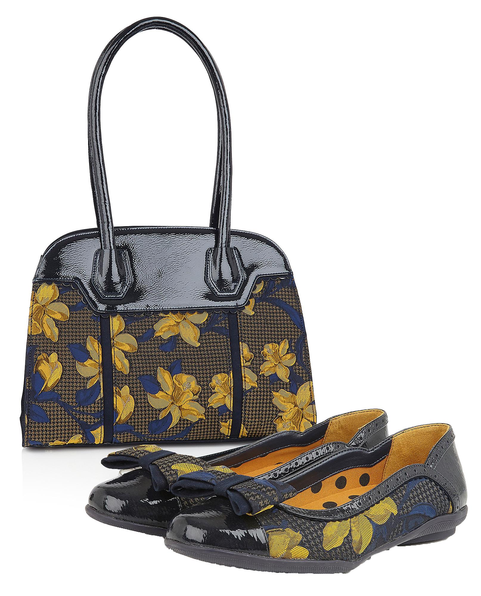 Ruby Shoo Amber Ballerina Pumps & Matching Montpellier Bag