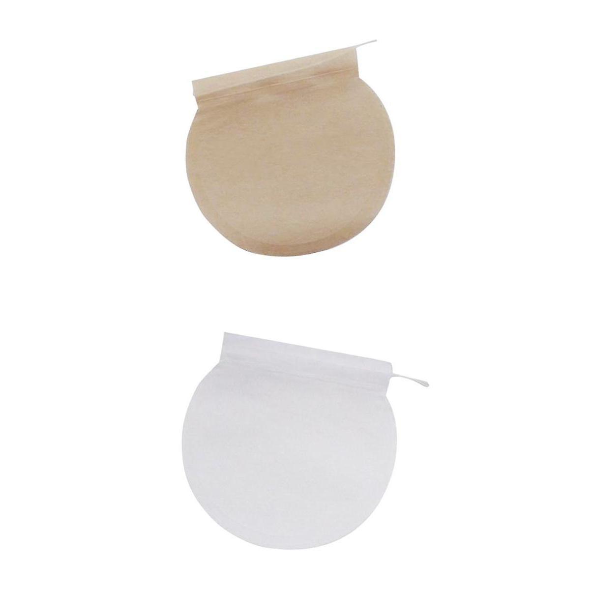 200Pcs Empty Tea Filter Bags Loose Herbs Teabag with Drawstring Beige&White