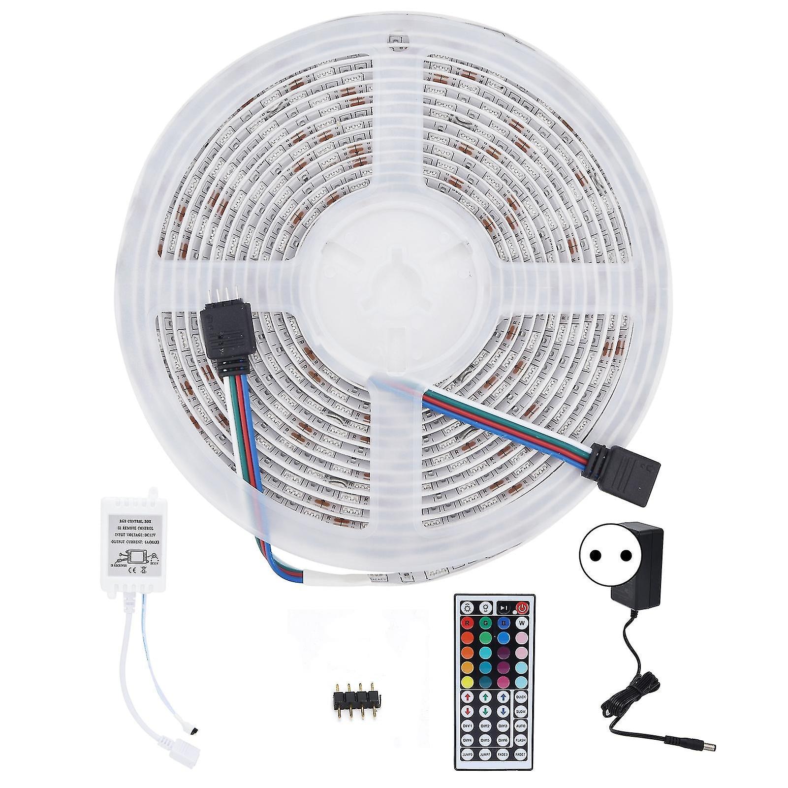 16.4 قدم شريط إضاءة LED جهاز تحكم عن بعد 44 مفتاح قابل للتعديل 5050 300leds Rgbw حبل مقاوم للماء Lighteu Plug 100240v