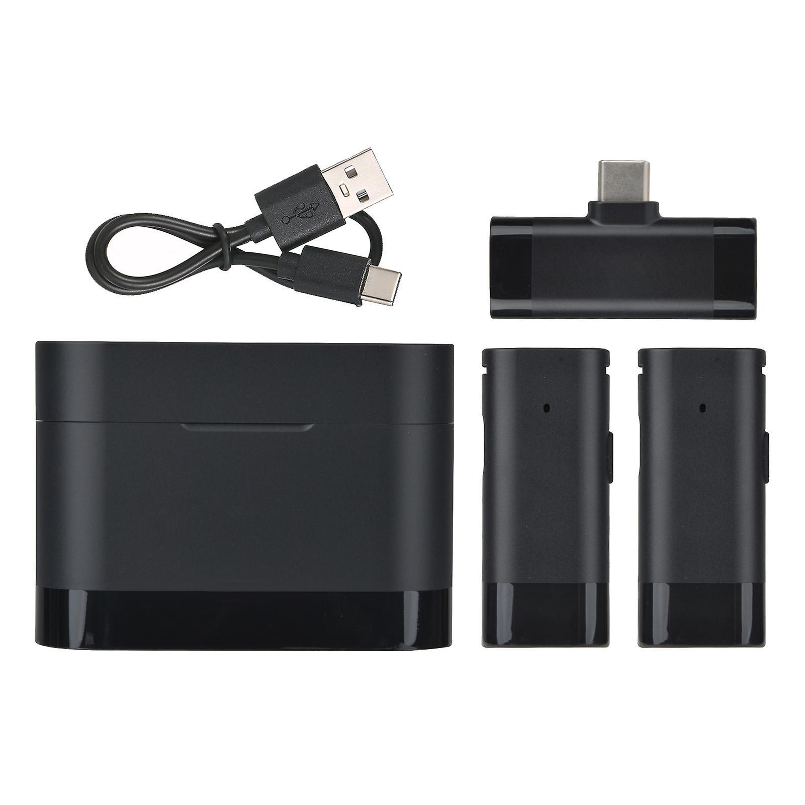 Wireless Clip-on Microphone Wireless Mic Receiver And 2 Transmitters