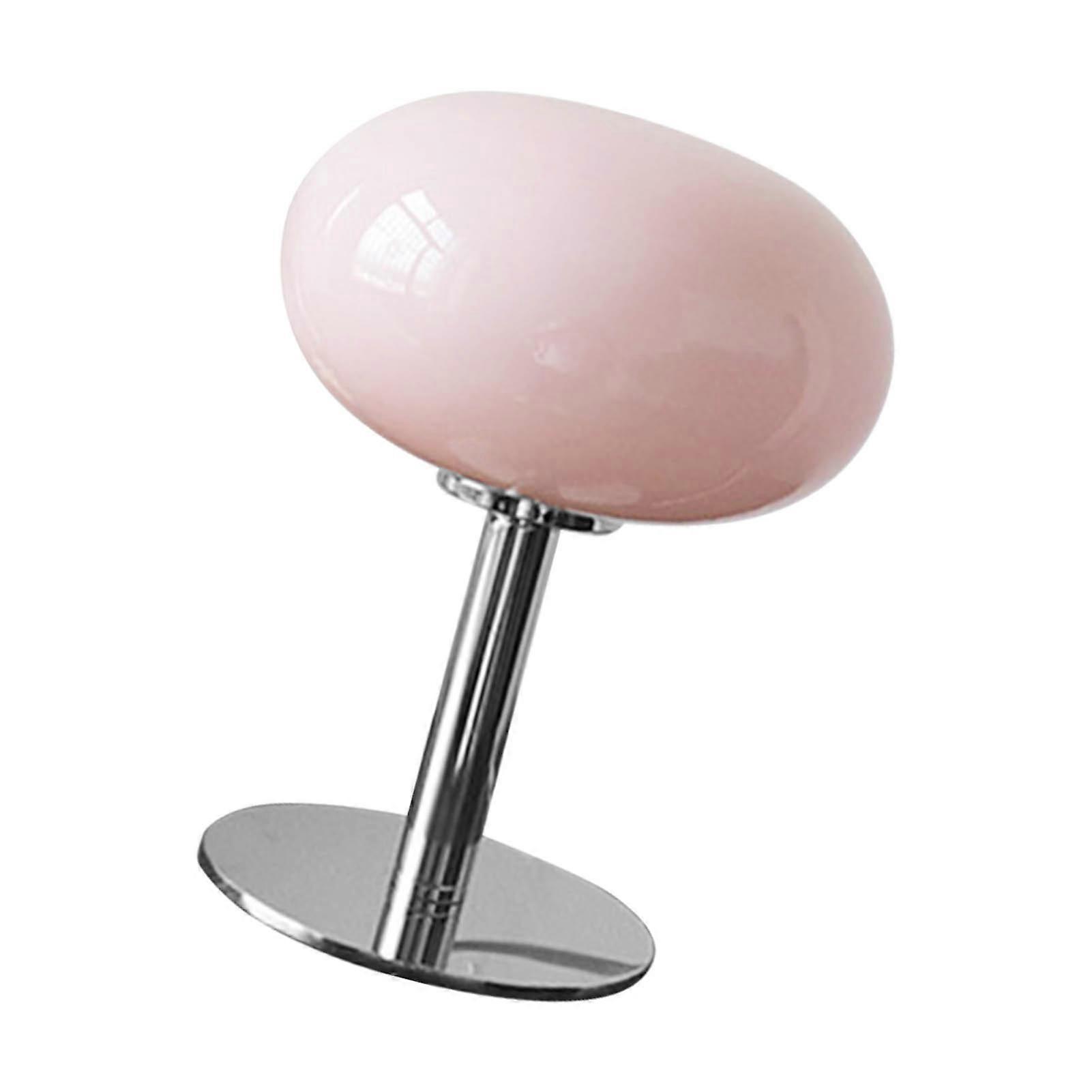 Bedside Table Lamp Iron Base Cute Shape Simple Modern Elegant Nightstand Lamp for Home Button Switch Pink