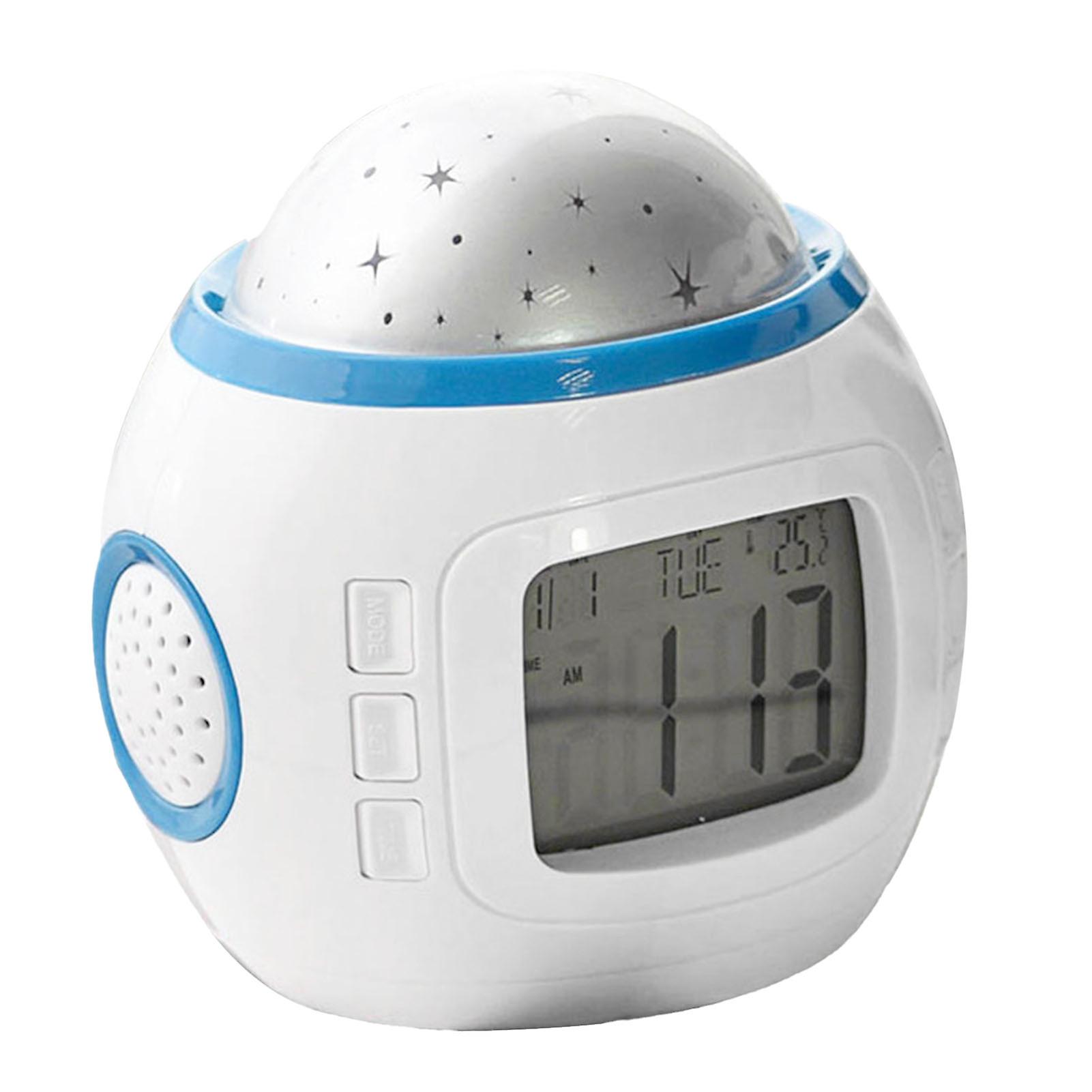 Projection Light Clock Backlight Snooze Function Sky Projector Digital Alarm Clock with Music Thermometer Calendar