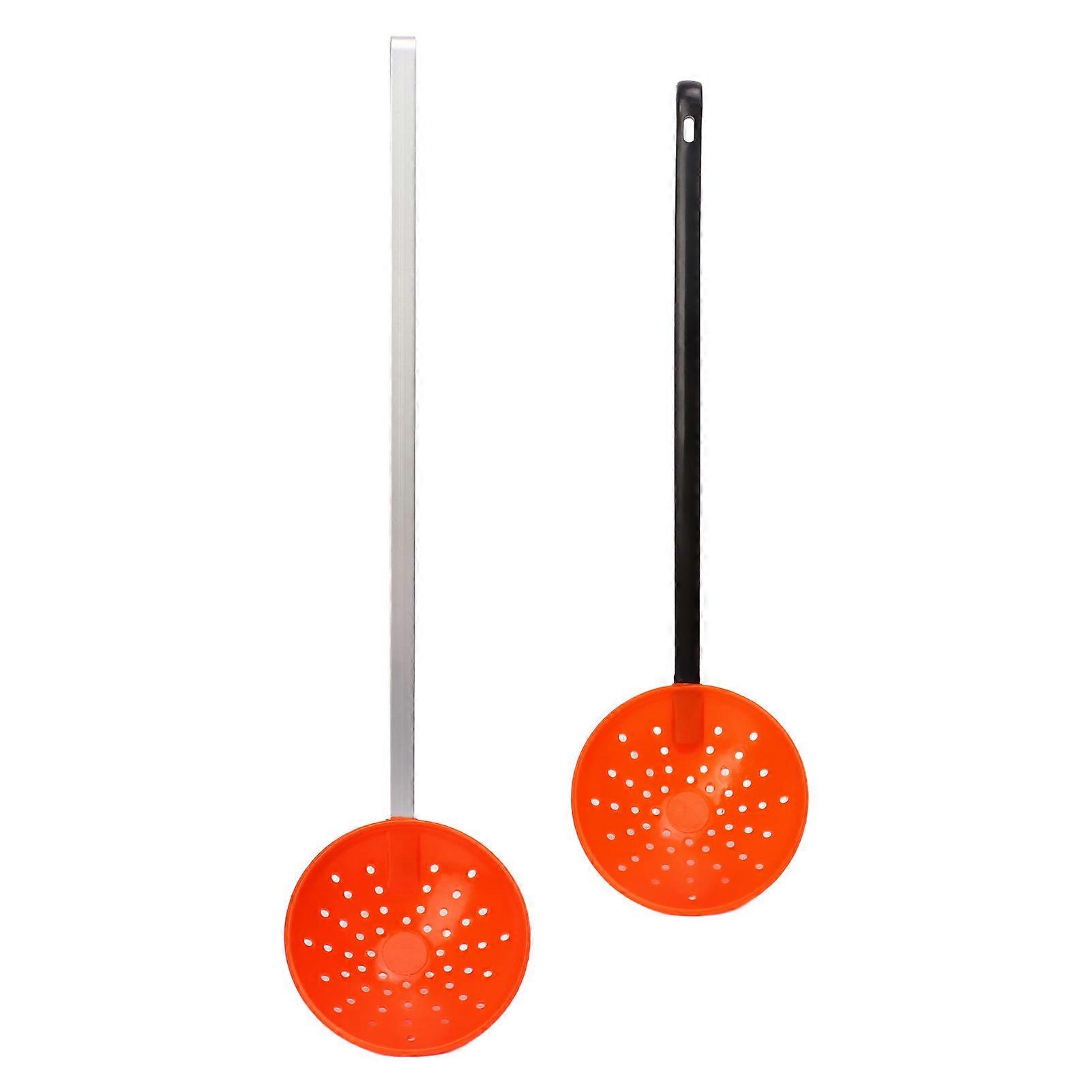 Nimomo 2pcs Ice Fishing Ladles Rapid Filtering Strainer Scoop with Plastic and Aluminum Alloy Handles Hook for Winter Fishing