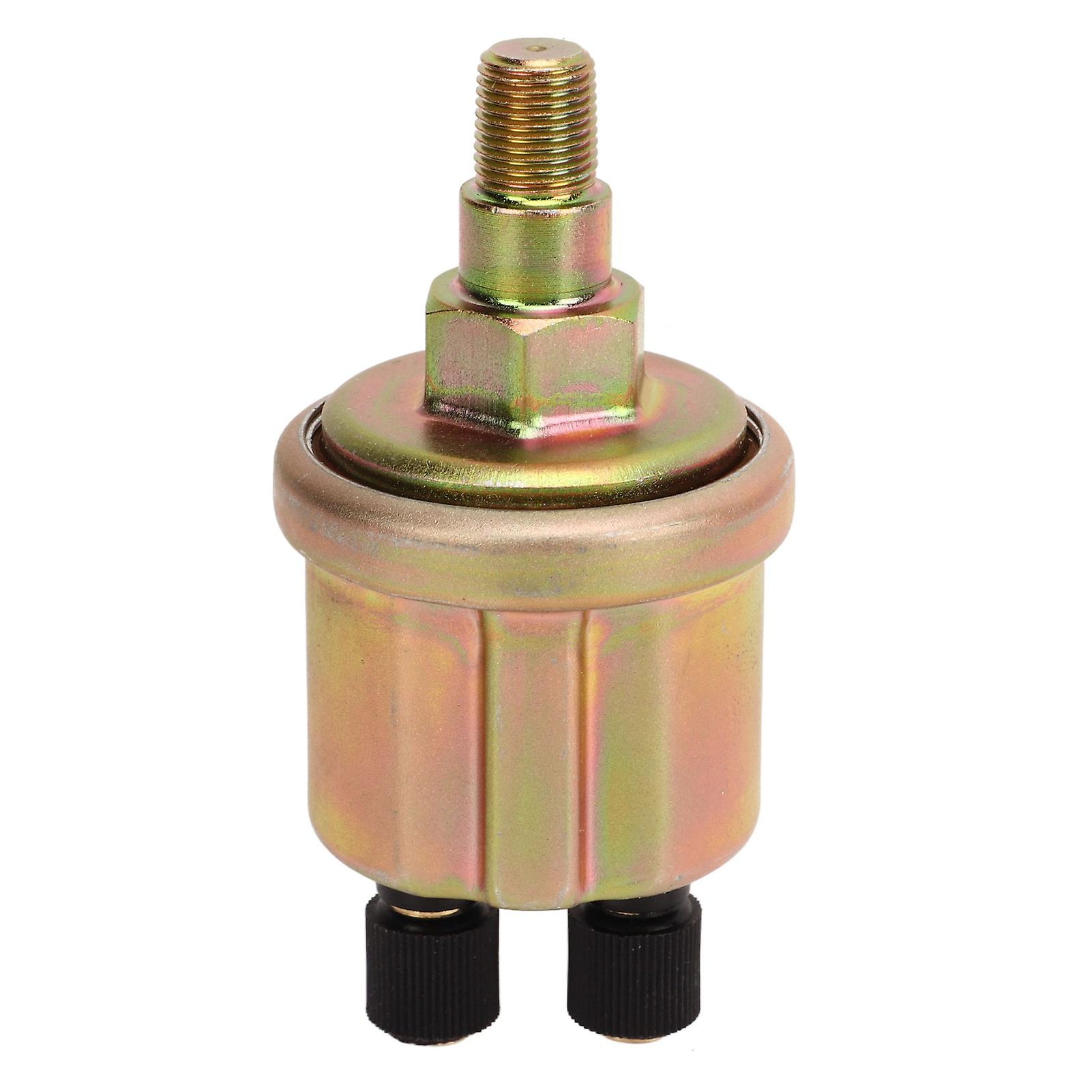 TICFOX Die-sel Generator Oil Pressure Sensor 1/8NPT Gold Matte Double Head Oil Pressure Sensor for VDO 0‑10Bar