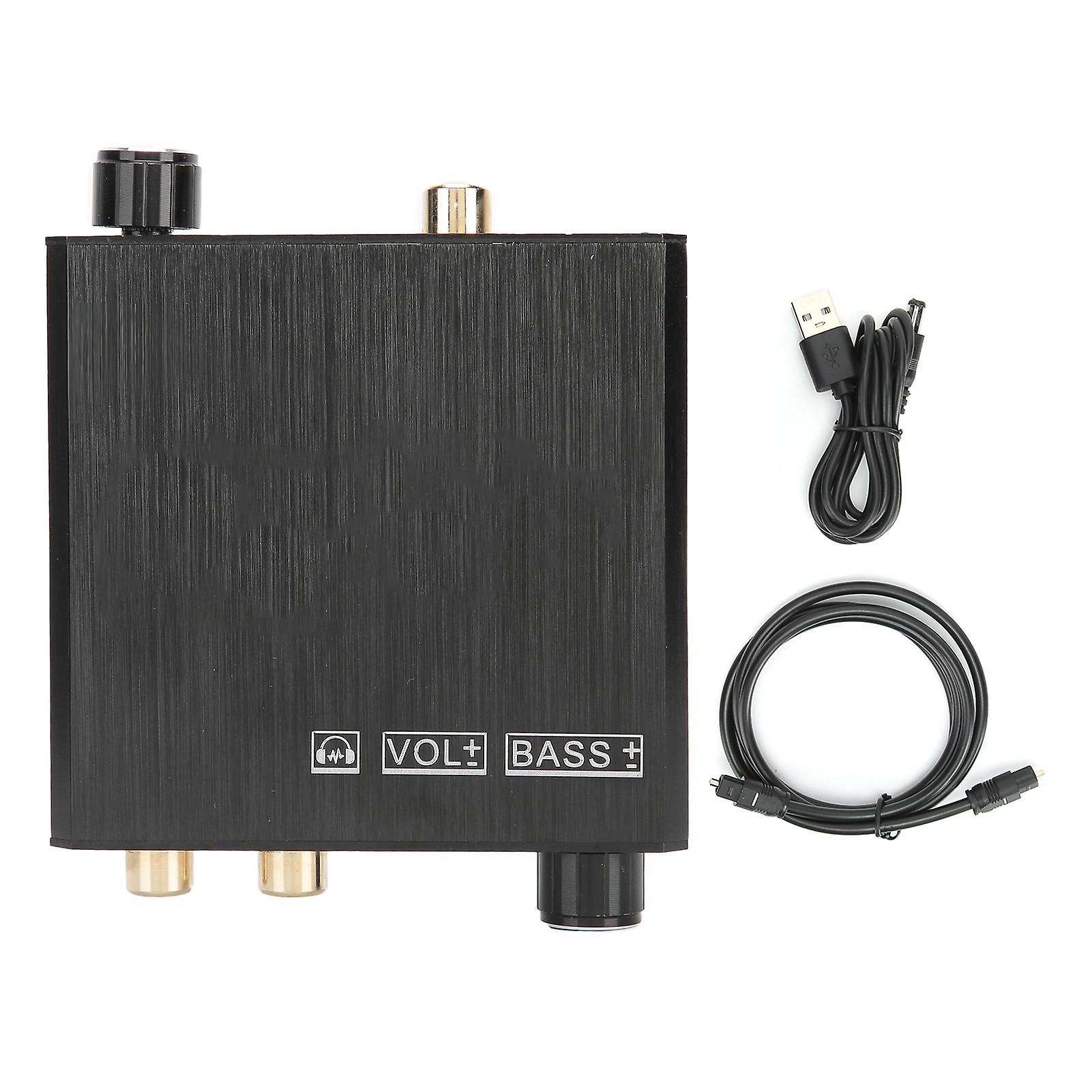 Bass-Enhanced DAC Converter for Coaxial, SPDIF, and Toslink to RCA/3.5mm Audio