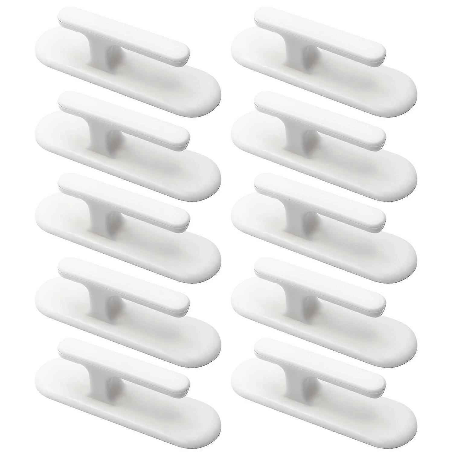 10pcs Blind Cord Halter Selbstklebend Weiß Kunststoff Küchenhaken Wand Badezimmer