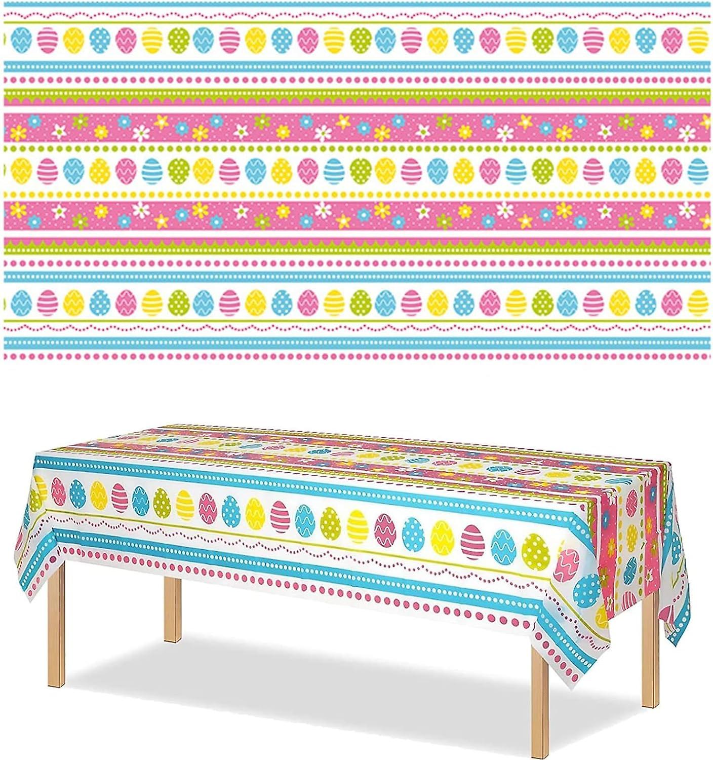 Newway Easter Table Cloth, 1 Pieces Easter Table Clothes, Waterproof Reusable Easter Decorations, Home Dining Room Kitchen Party Easter Decorations (1