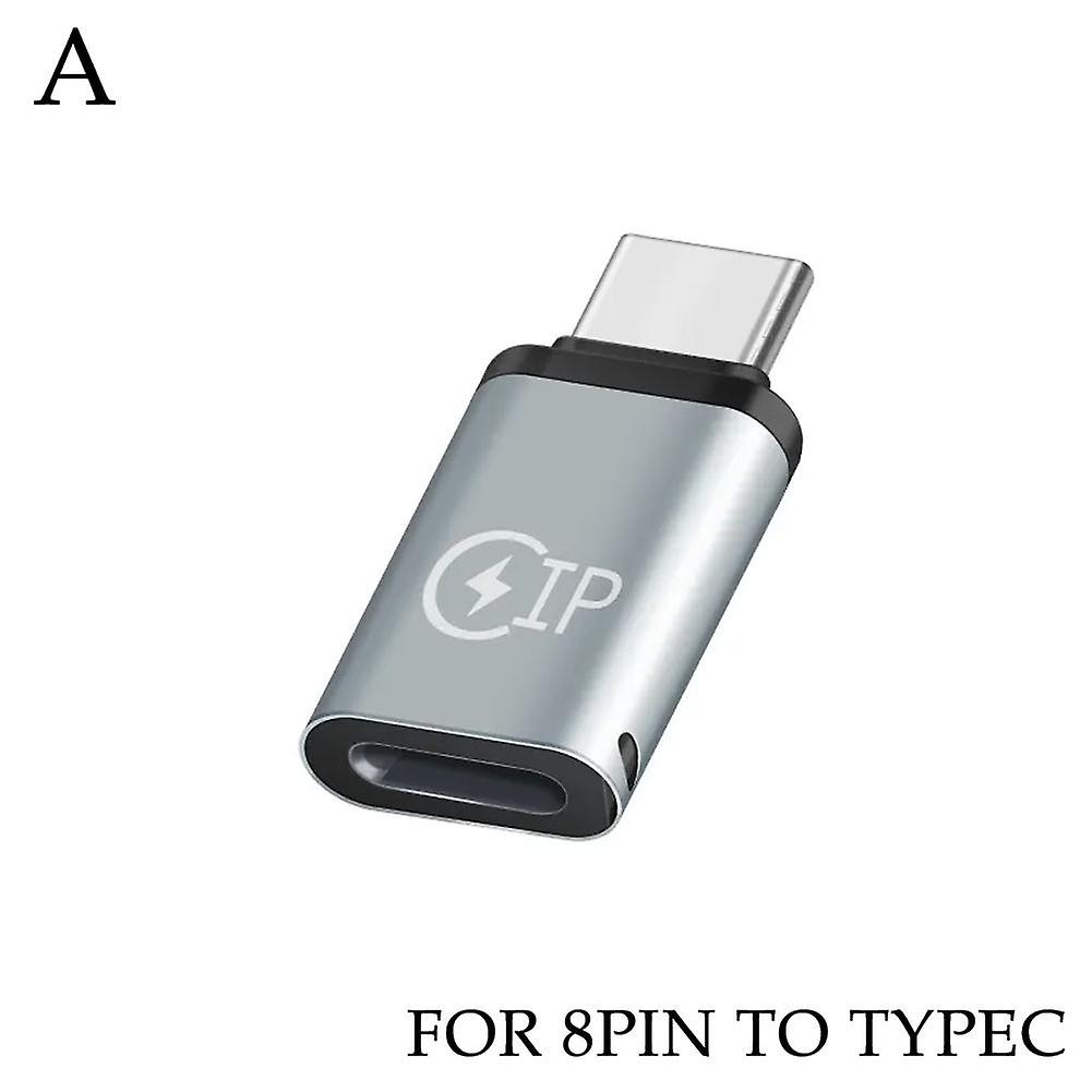 For iPhone Type C to 8PIN Adapter 2 in 1 Charging Data Sync Aluminum Alloy Compact Keychain Design