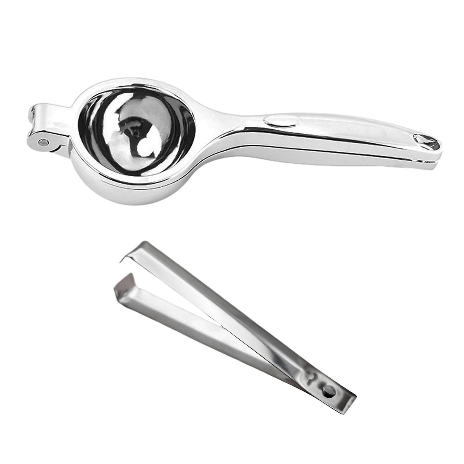 2Pcs Lemon Squeezer Lime Press Juicer Garlic Tweezer Multipurpose Durable Heavy Duty Juice Extractor Maker Hand Press Juicer