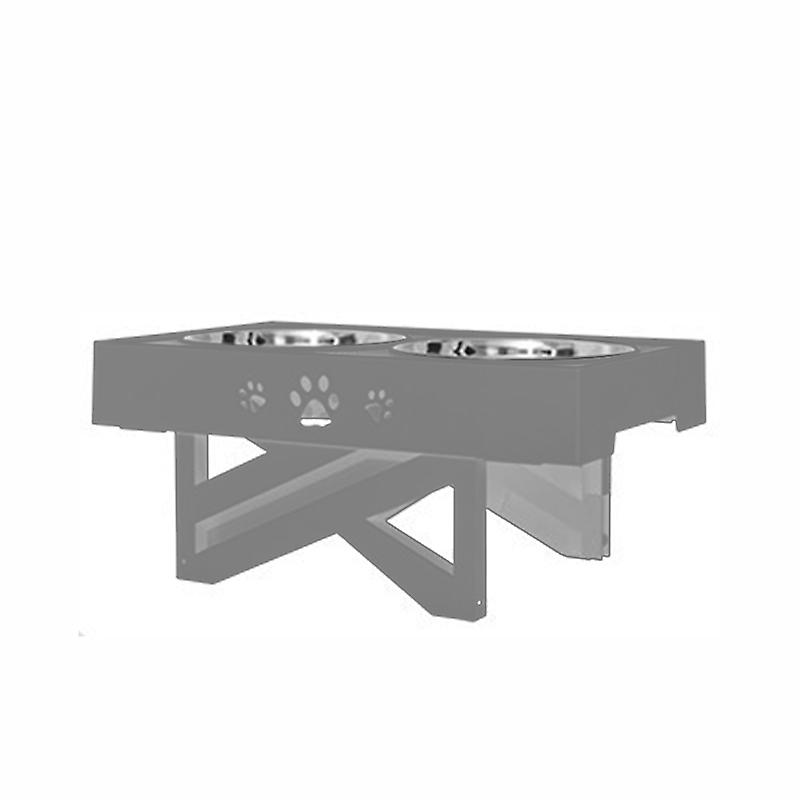 Tigelas Elevadas Ajustáveis para Cães - Tigelas Duplas de Aço Inoxidável Cinza