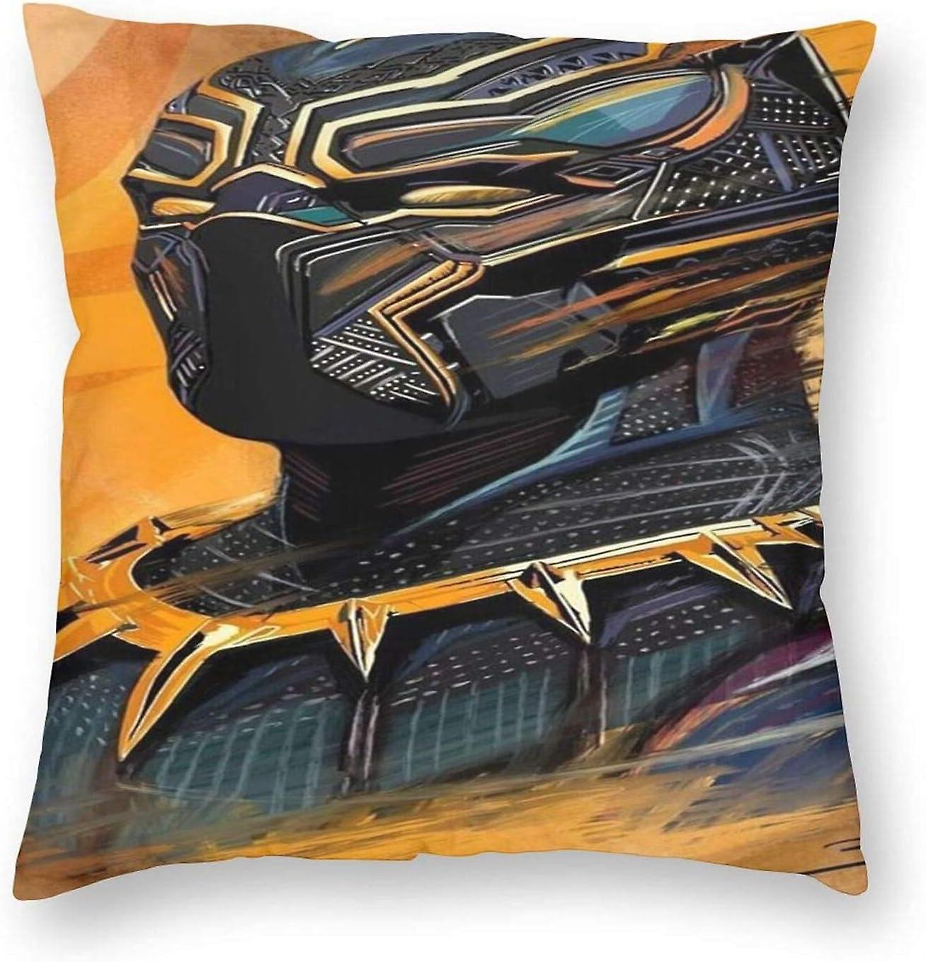 キングワカンダブラックパンサースプリングスロー枕ソファソファ用装飾的なホームクッションケース-ワカンダフォーエバー1 AA-18