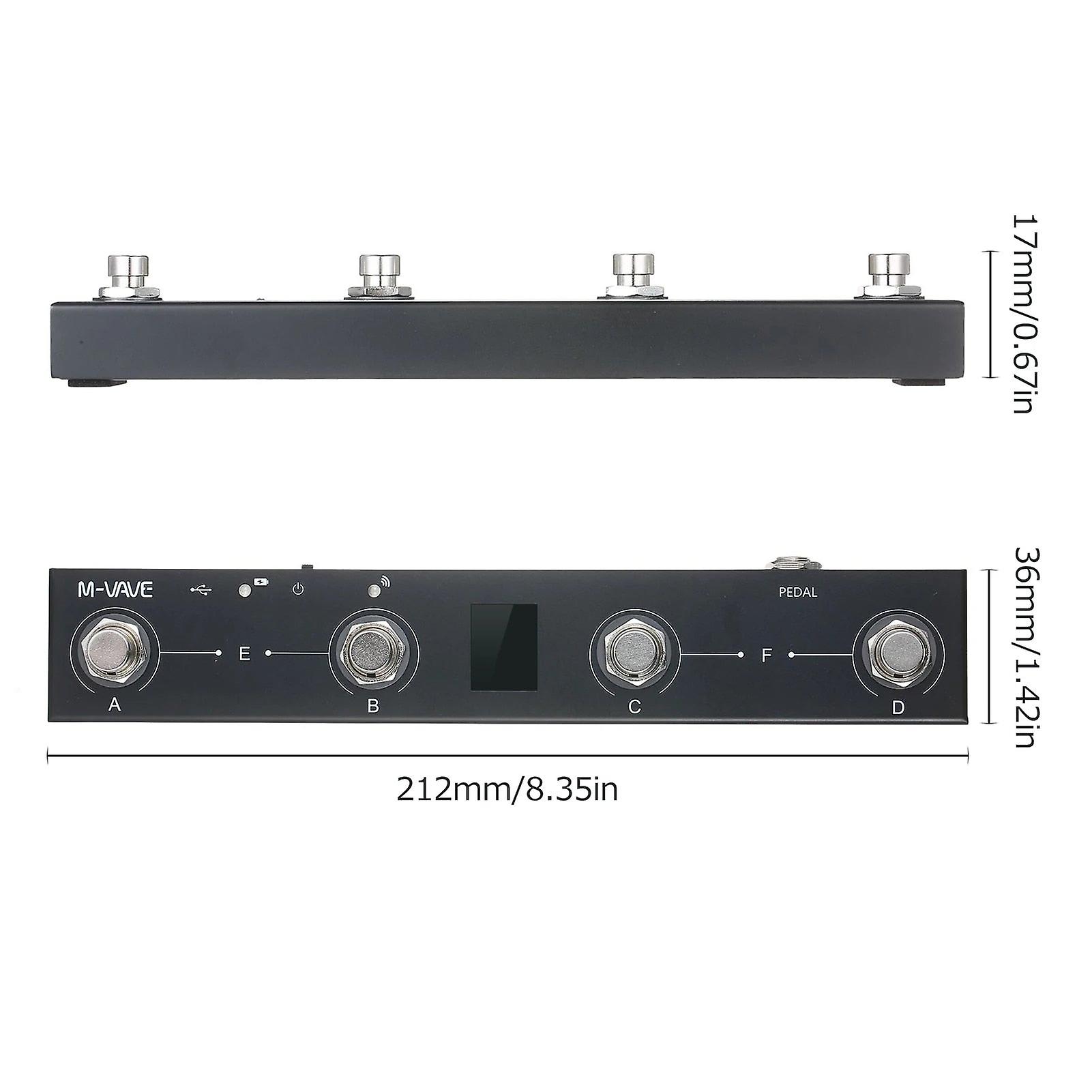 Footswitch 4 Pulsanti Portatile Controller Pedale MIDI Controller Pedale M-VAVE Chocolate Plus Wireless - 4 Pulsanti Ricaricabile Per Musicisti Pedale Per Effetti Musicali M Vave Chocolate Plus Controller - 2