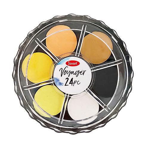 PACK OF 24 Jasart Voyager Quality Highly Pigmented Vibrant Water Colour Set
