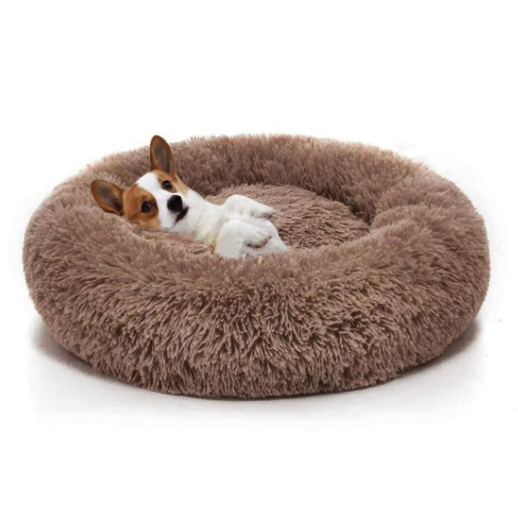 Washable Calming Comfy Donut Style Plush Pet Cat Or Dog Bed
