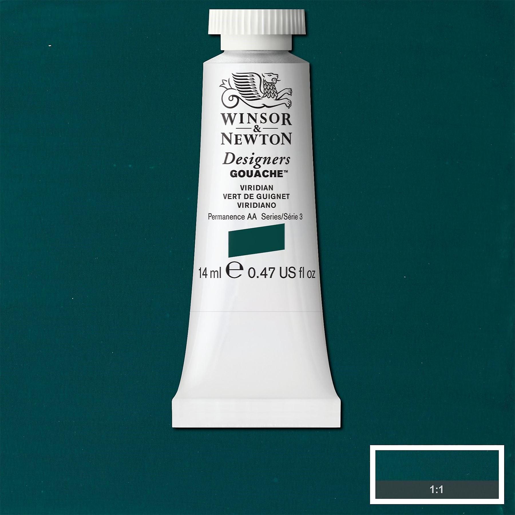 Winsor and Newton Designers Gouache Tube - Viridian - 14ml