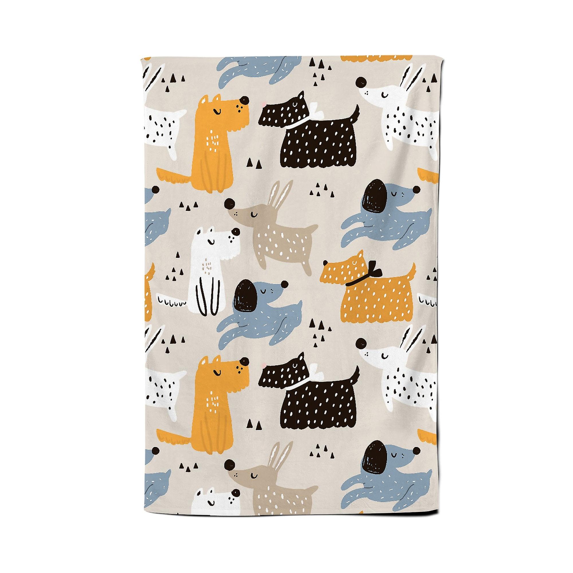 Hand Drawn Dogs Tea Towel