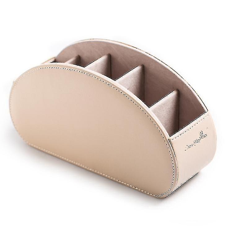 Remote Control Holder Organizer Box Leather Multi Functional Office Organization（Brown）