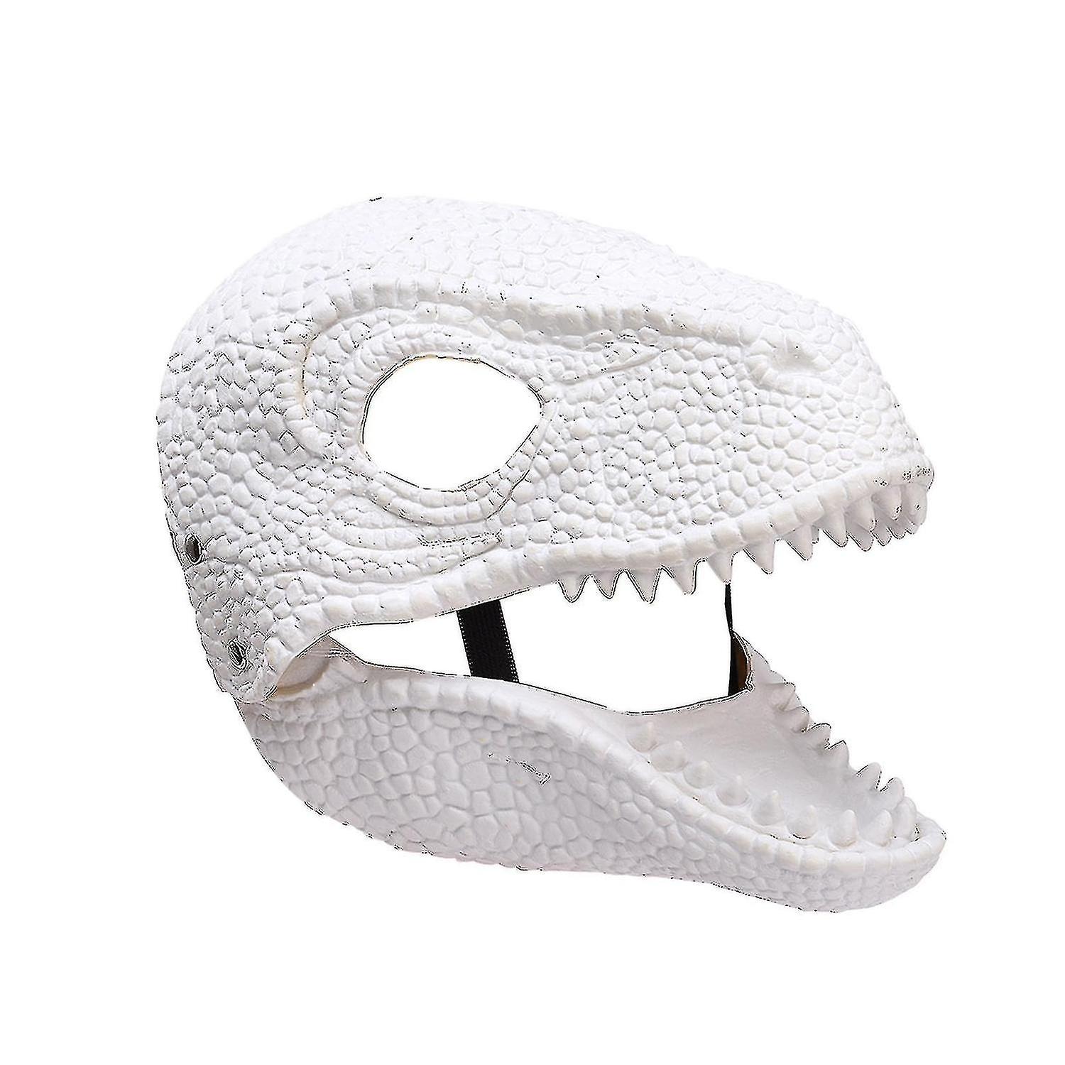 Jurassic World Velociraptor Blue Dinosaur Dino Moving Mask Camp Cretaceous Latex New white