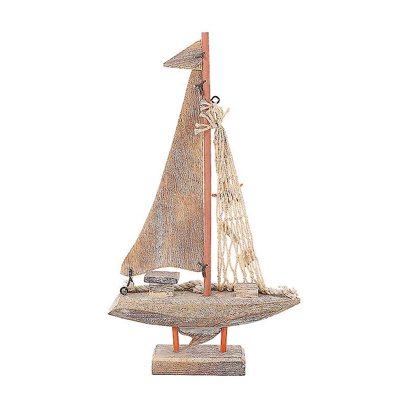 1pcs Wooden Sailing Boat Decor