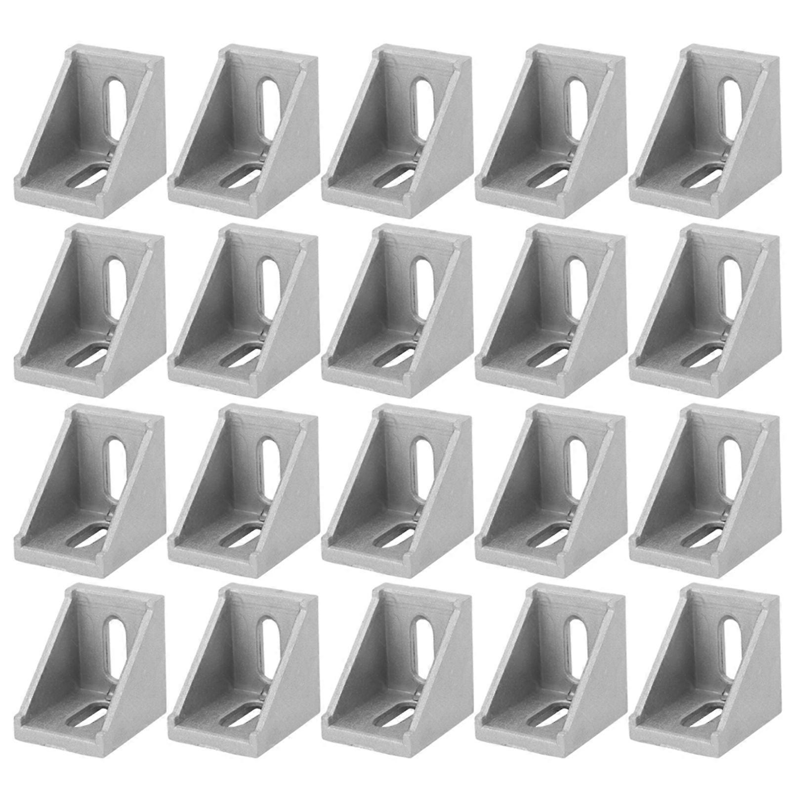 Corner Brackets 20 Pieces Aluminium Corner Brackets 2-Hole Right Angle L Type for 3030 Aluminium Profiles