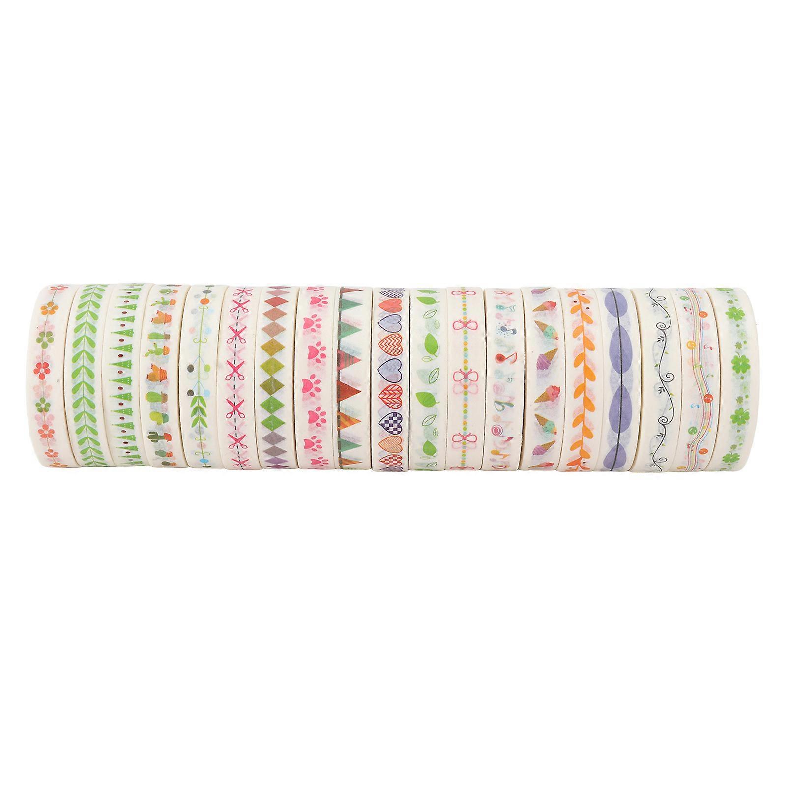 19pcs Washi Masking Tape Japanese Style Easy Stick Vivid Colors Assorted Style Colored Tape For Packing Scrapbook Diy