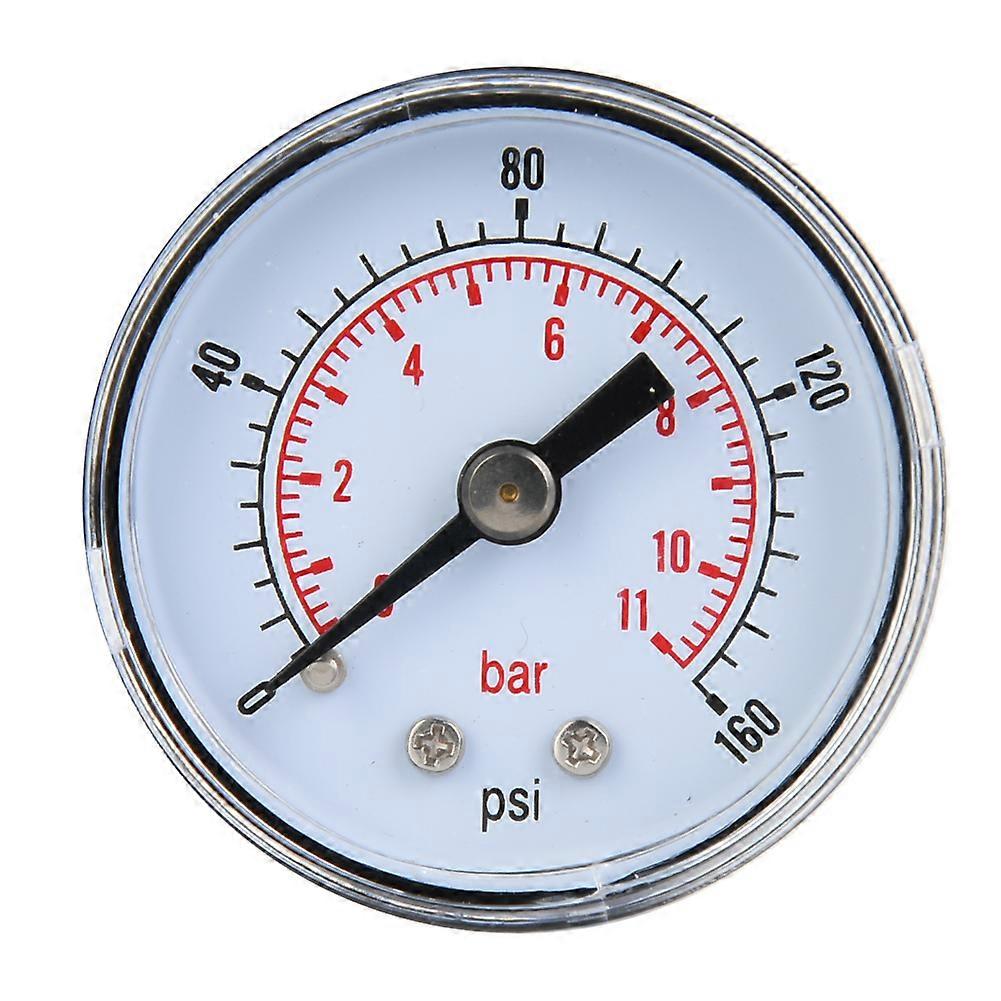 مقياس الضغط الميكانيكي لزيت الهواء الماء 1/8 بوصة BSPT اتصال خلفي (0-160psi 0-11bar)