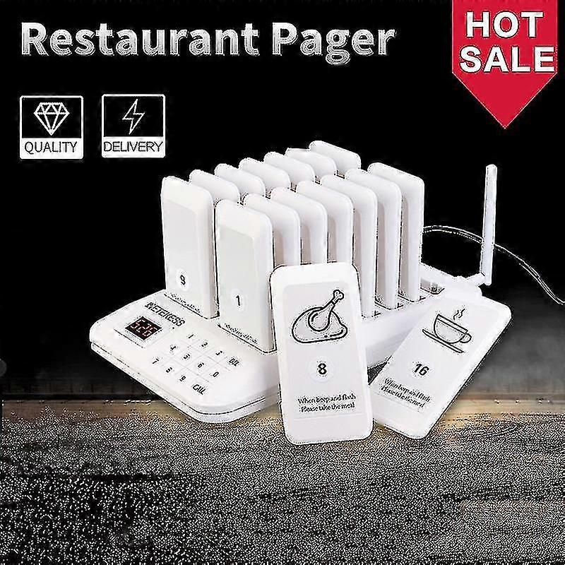 Td157レストランポケットベルブザーWicall 16コースターレシーバー教会看護師医療キューシステムテーブルサービス用
