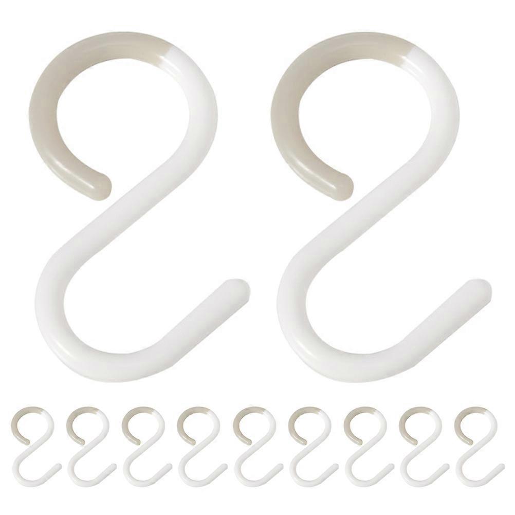 12pcs S-shaped Hooks Plastic Hanging Keys Hooks Bathroom Towel Holder Kitchen Hooks (S)
