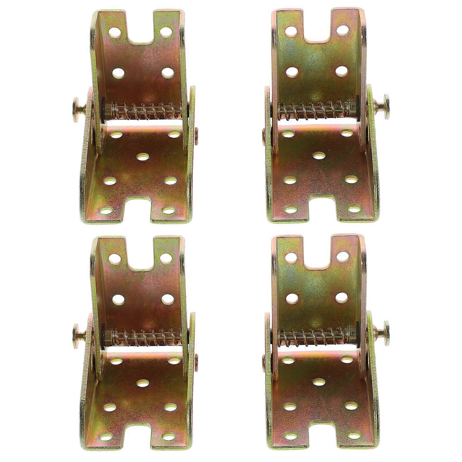 4pcs Self-locking Folding Hinges Table Leg Bracket Furniture Leg Locking Hinge 90 Degree Hinges