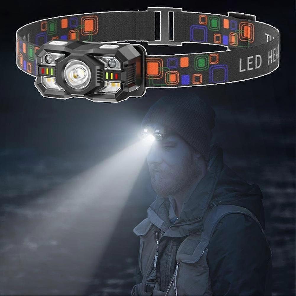 LED HeadLamp Motion Sensor USB Rechargeable Head Lamp Headlight 5 Modes