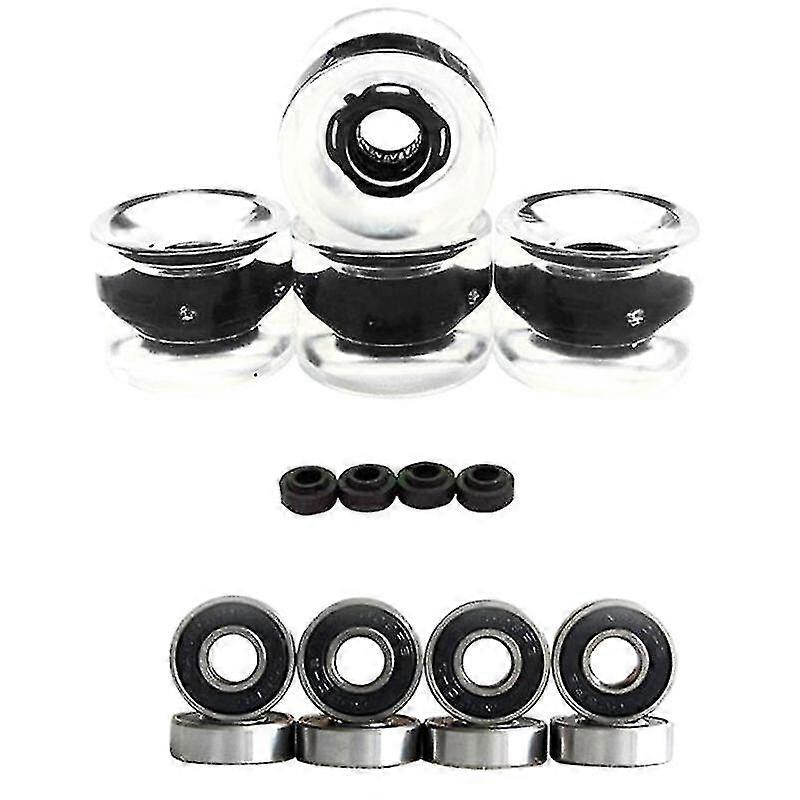 4 pcs flash skateboard wheels durable pu skate wheels super,black