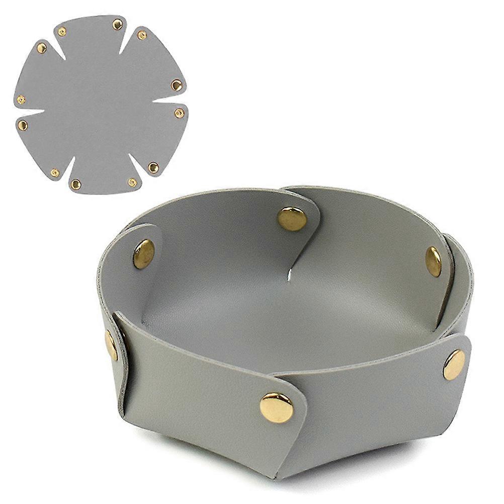 PU Leather Tray Organizer Caddy Hexagonal Storage Tray Box for Key Phone Coin Wallet Watches