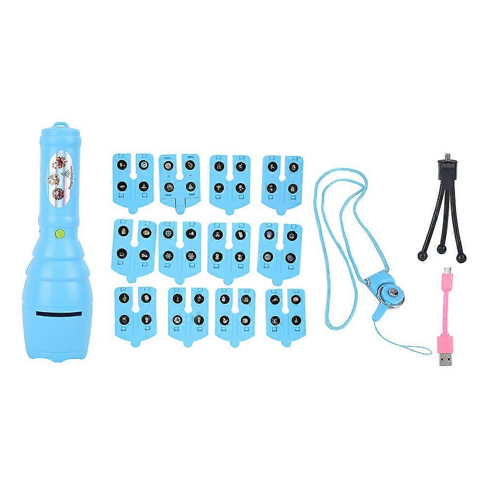 LED Music Handheld Flashlight Projector Light with 12 Patterns for Party Christmas Halloween