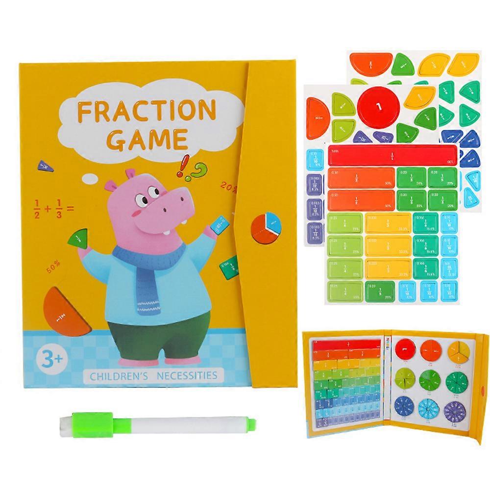 Hippos Magnetic Fraction Disk Toy for Kid Puzzle Parent-Child Interactive Toy Gift for Children's Day