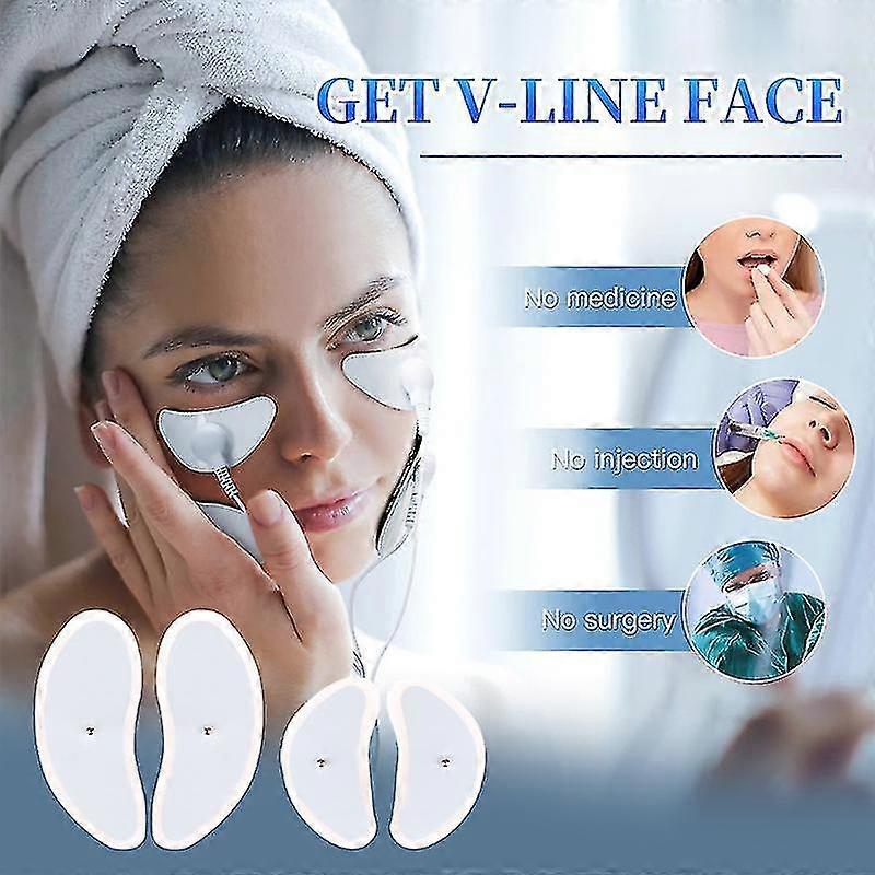 2pairs Snap On Replacement Pads For Face Muscle Massager & Electrode