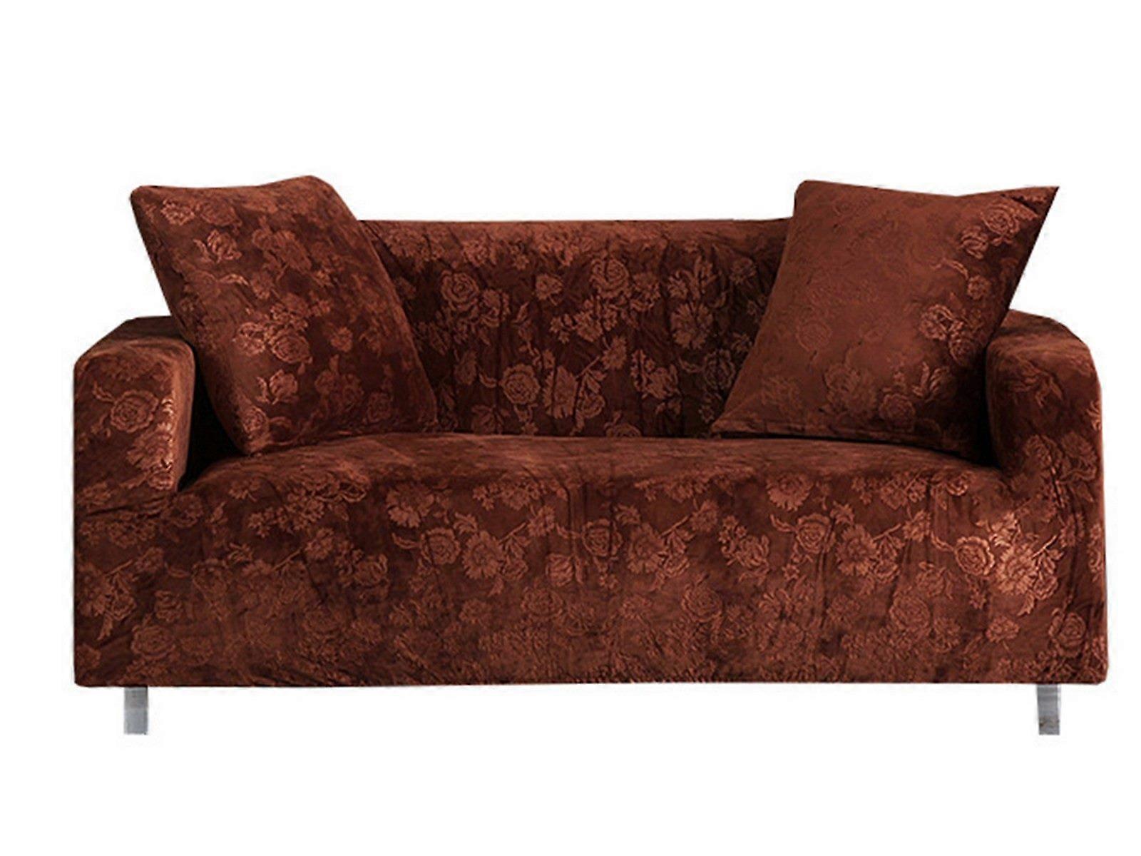 Embossed Sofa Cover Stretch Cover for 2 Seats Coffee