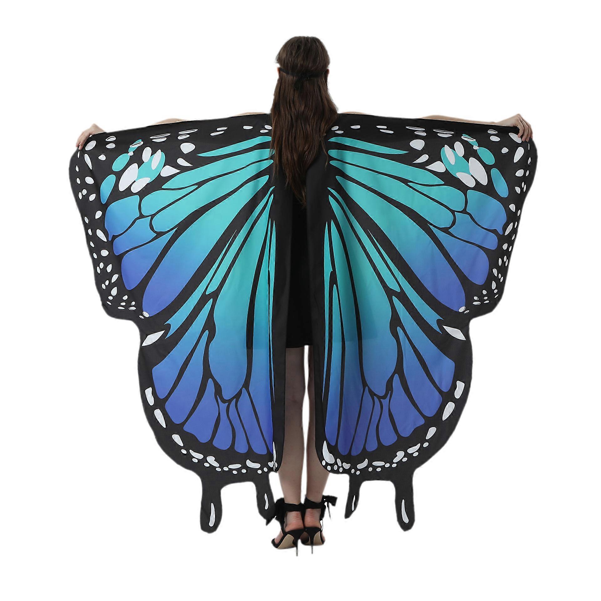 ZK-1pc Big Butterfly Cape Dancing Props Mardi Gras Shawl Deep Color