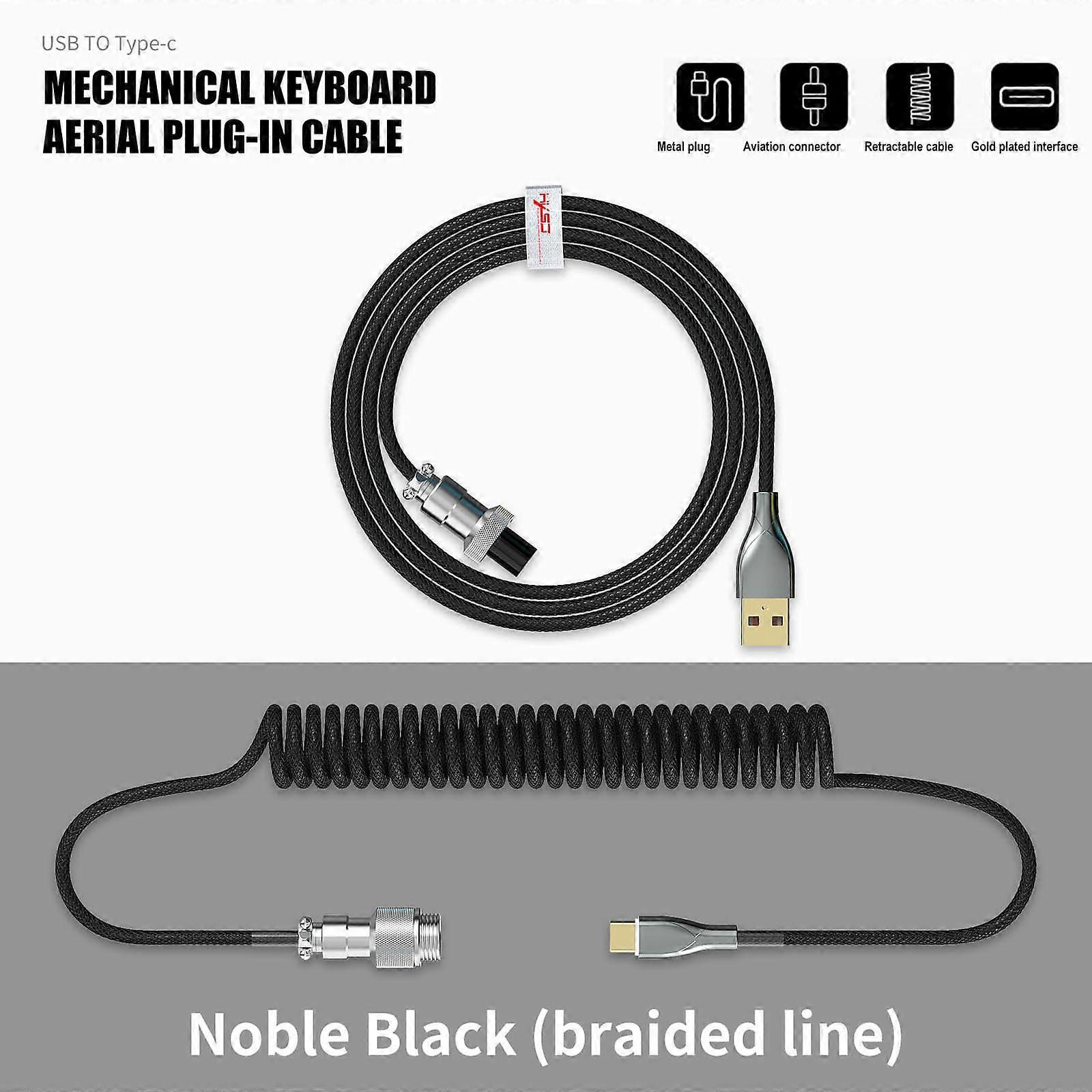 Mechanical Keyboard Cable Coiled Type-C USB Aviation Connector Spring Wire Desktop Computer Plug Decoration Accessory