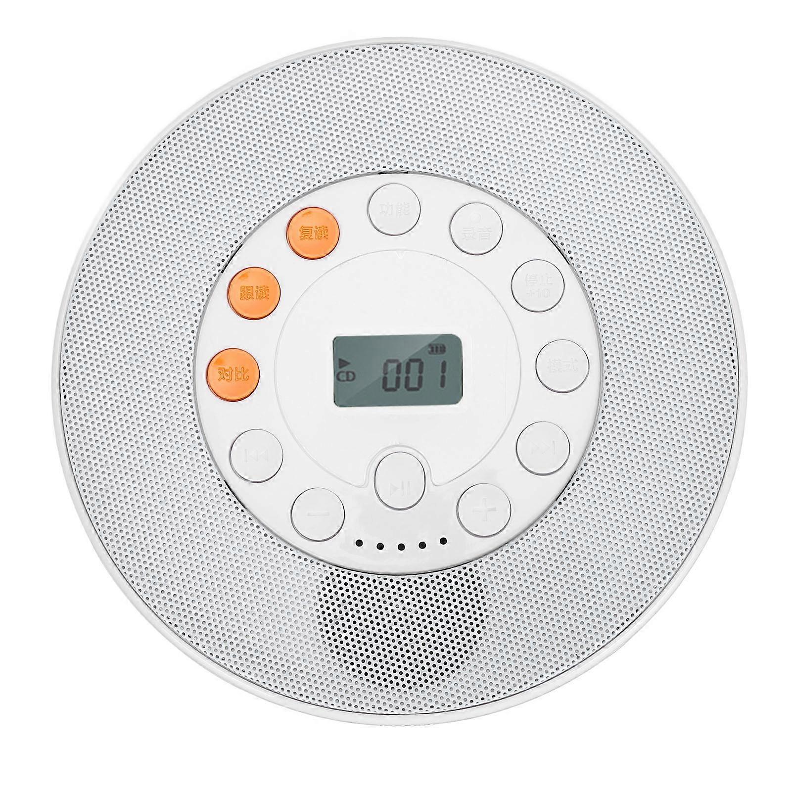 Portable CD Player 2000mAh Rechargeable CD Music Player Support CD CDRW MP3 with Speaker for Car Home Travel