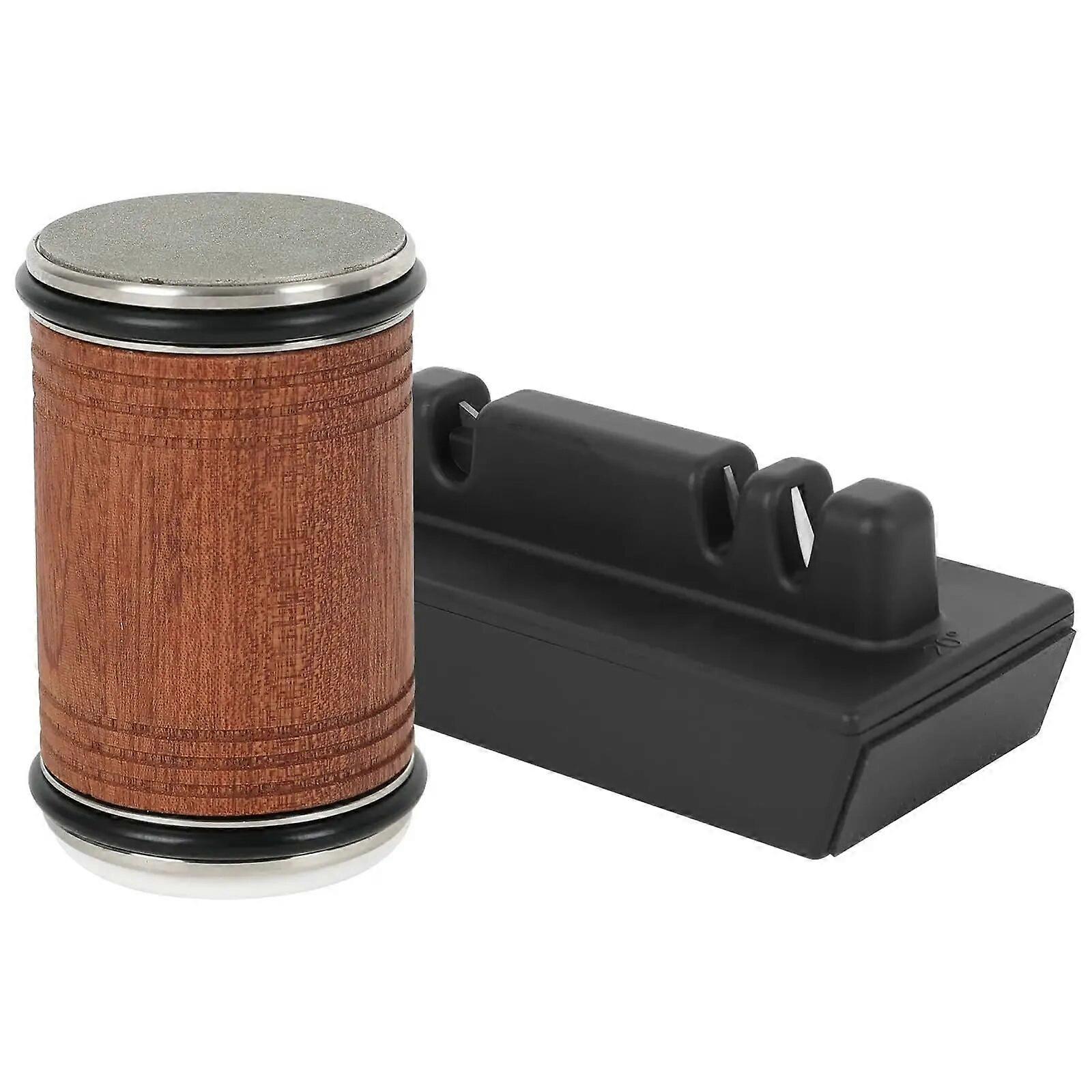 Roller Sander Knife Sharpener Kitchen Knife Scissors Sharpening Tool with Diamond and Ceramic Discs 15/20 Multifunctional Base