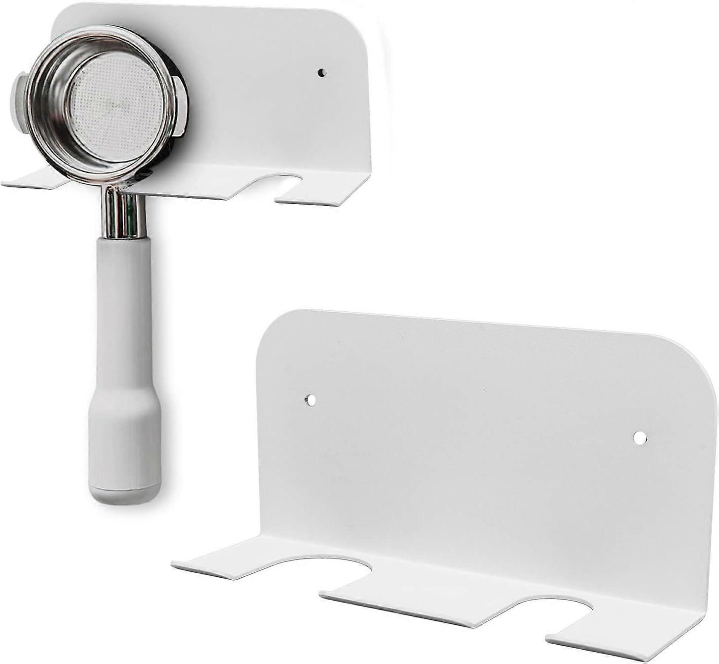 Coffee Bottomless Handle Ear Bracket Space Saving Universal Portafilter Handle Hanger with Adhesive for Coffee Machine(White)