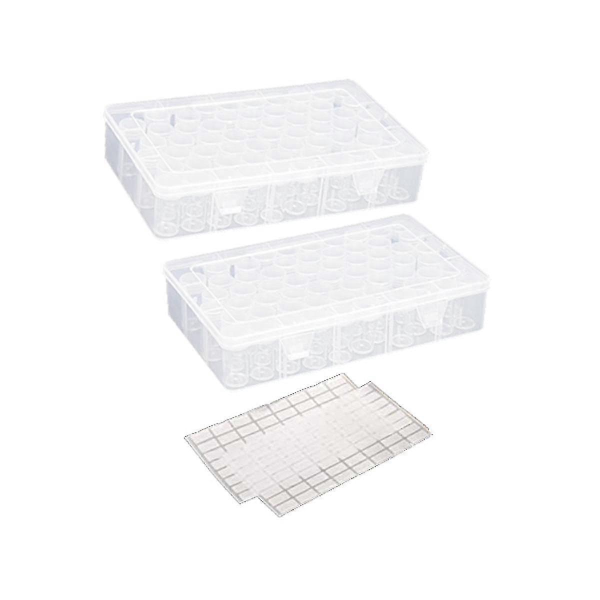 2 Pack Boxes, 120 Grids Plastic Beads Storage Container, 5d Embroidery Accessories Storage Organizer